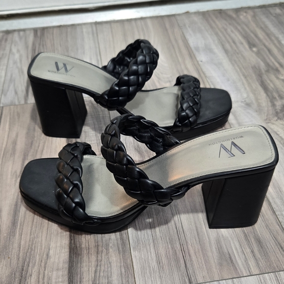Worthington Womens Lenning Heeled Sandals Sz 9.5 Black - Picture 3 of 11